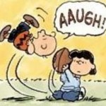 Charlie Brown trying to kick a footbal