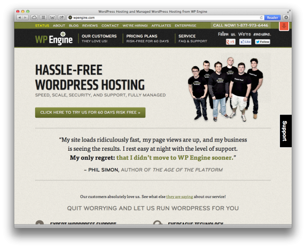 WP Engine, Managed WordPress hosting company