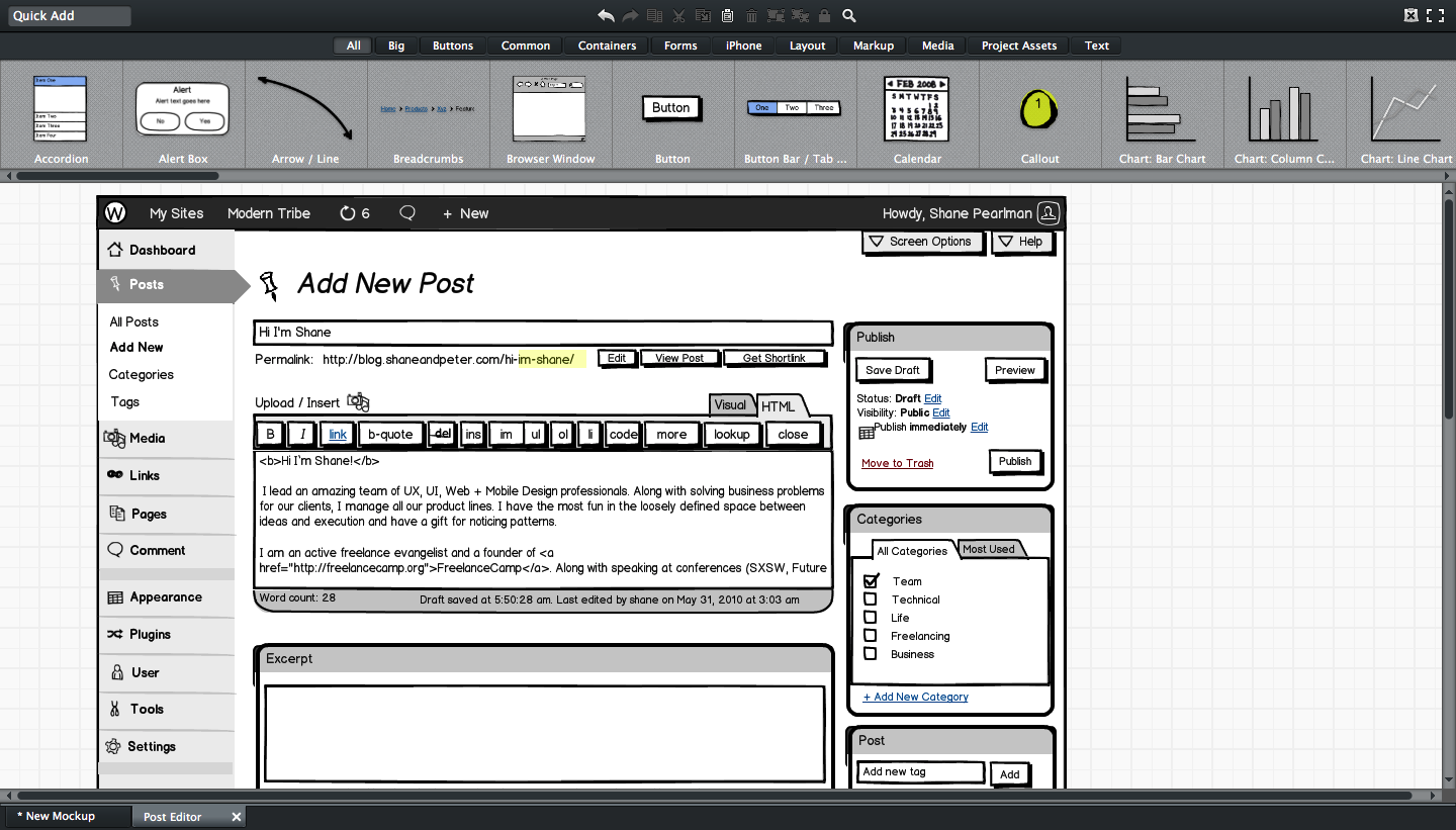 using balsamiq mockups