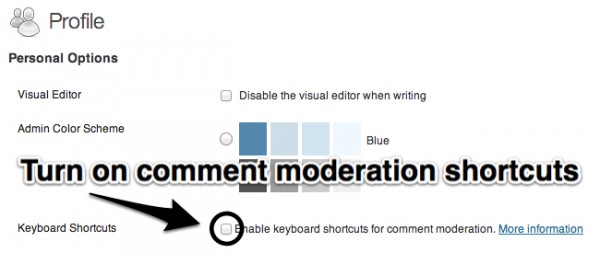 wordpress shortcuts keyboard