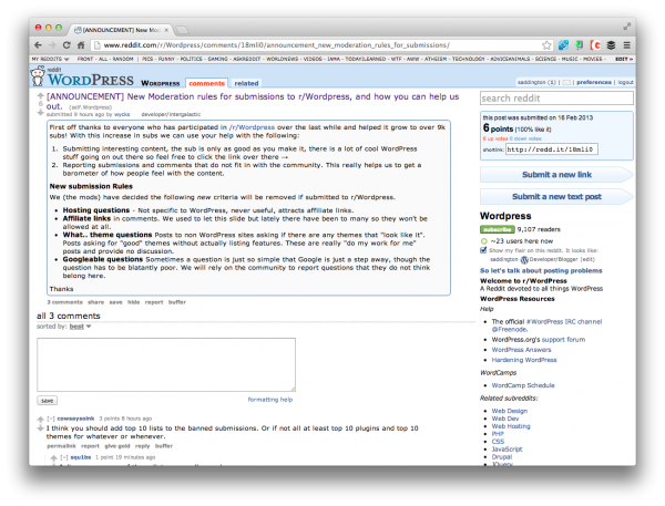 sub-reddit-wordpress