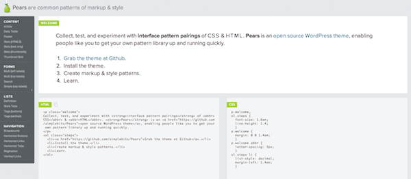 Pears: The Pattern Library built with WordPress