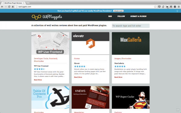 Well written reviews for WordPress plugins.