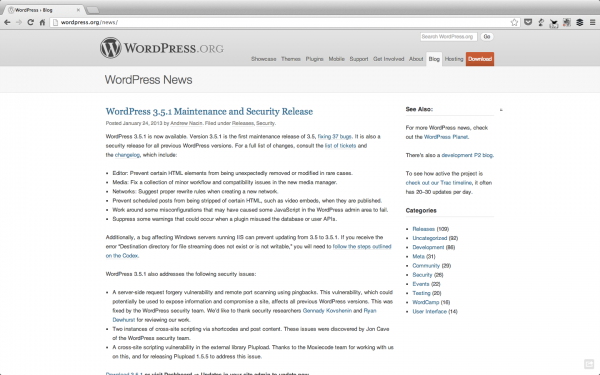 Official news regarding WordPress.