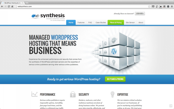 Managed WordPress hosting from the people over at CopyBlogger.