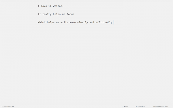 iA Writer. Fullscreen goodness.