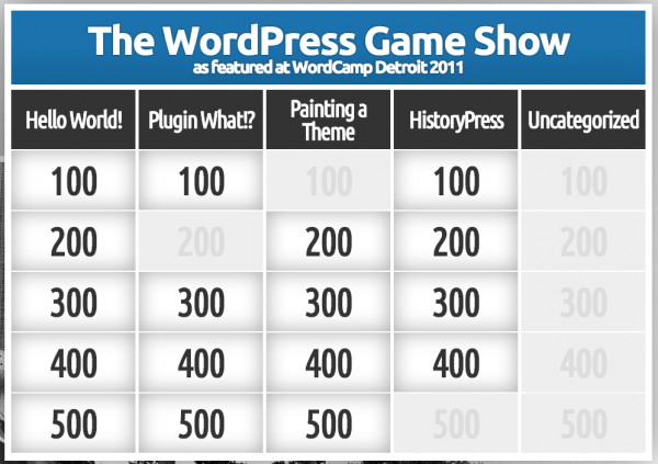 WordPress Game Show!