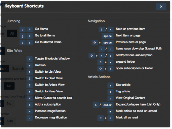 AOL Reader Shortcuts